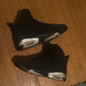 Jordan 6 Retro Chrome - Metallic Silver Black and Silver Sneakers